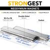 imageDIYMAG 12 Pack Strong Neodymium Bar MagnetsBlack Powerful Rare Earth Magnets Heavy Duty Metal Neodymium Magnet with DoubleSided Adhesive for Fridge Kitchen DIY Craft and Office Science 40x10x5mmSilver