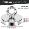 imageDIYMAG 2Pack 270 lbs123 KG Pulling Force Powerful Fishing Magnetswith Countersunk Hole Eyebolt Diameter 188 inch48 mm for Retrieving in River and Magnetic Fishing100mm