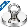 imageDIYMAG 2Pack 270 lbs123 KG Pulling Force Powerful Fishing Magnetswith Countersunk Hole Eyebolt Diameter 188 inch48 mm for Retrieving in River and Magnetic Fishing90mm