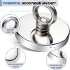 imageDIYMAG 2Pack 270 lbs123 KG Pulling Force Powerful Fishing Magnetswith Countersunk Hole Eyebolt Diameter 188 inch48 mm for Retrieving in River and Magnetic Fishing120mm