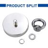 imageDIYMAG 2Pack 270 lbs123 KG Pulling Force Powerful Fishing Magnetswith Countersunk Hole Eyebolt Diameter 188 inch48 mm for Retrieving in River and Magnetic Fishing75 MM
