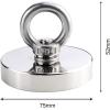 imageDIYMAG 2Pack 270 lbs123 KG Pulling Force Powerful Fishing Magnetswith Countersunk Hole Eyebolt Diameter 188 inch48 mm for Retrieving in River and Magnetic Fishing75mm 2P