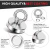 imageDIYMAG 2Pack 270 lbs123 KG Pulling Force Powerful Fishing Magnetswith Countersunk Hole Eyebolt Diameter 188 inch48 mm for Retrieving in River and Magnetic Fishing36mm