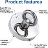 imageDIYMAG 2Pack 270 lbs123 KG Pulling Force Powerful Fishing Magnetswith Countersunk Hole Eyebolt Diameter 188 inch48 mm for Retrieving in River and Magnetic Fishing75 MM