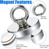 imageDIYMAG 2Pack 270 lbs123 KG Pulling Force Powerful Fishing Magnetswith Countersunk Hole Eyebolt Diameter 188 inch48 mm for Retrieving in River and Magnetic Fishing75mm 2P