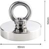 imageDIYMAG 2Pack 270 lbs123 KG Pulling Force Powerful Fishing Magnetswith Countersunk Hole Eyebolt Diameter 188 inch48 mm for Retrieving in River and Magnetic Fishing60mm