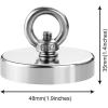 imageDIYMAG 2Pack 270 lbs123 KG Pulling Force Powerful Fishing Magnetswith Countersunk Hole Eyebolt Diameter 188 inch48 mm for Retrieving in River and Magnetic Fishing48mm 2p