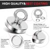 imageDIYMAG 2Pack 270 lbs123 KG Pulling Force Powerful Fishing Magnetswith Countersunk Hole Eyebolt Diameter 188 inch48 mm for Retrieving in River and Magnetic Fishing50mm