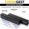 imageDIYMAG 4 Pack Strong Neodymium Bar Magnets Powerful Rare Earth Magnetic Heavy Duty Metal Magnet with DoubleSided Adhesive for Fridge Kitchen DIY Craft and Office Science 40x10x5mmBlack