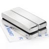 imageDIYMAG 4 Pack Strong Neodymium Bar Magnets Powerful Rare Earth Magnetic Heavy Duty Metal Magnet with DoubleSided Adhesive for Fridge Kitchen DIY Craft and Office Science 40x10x5mmSilver