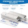 imageDIYMAG 4 Pack Strong Neodymium Bar Magnets Powerful Rare Earth Magnetic Heavy Duty Metal Magnet with DoubleSided Adhesive for Fridge Kitchen DIY Craft and Office Science 40x10x5mmSilver