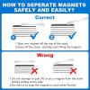 imageDIYMAG 4 Pack Strong Neodymium Bar Magnets Powerful Rare Earth Magnetic Heavy Duty Metal Magnet with DoubleSided Adhesive for Fridge Kitchen DIY Craft and Office Science 40x10x5mmSilver