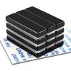 imageDIYMAG 4 Pack Strong Neodymium Bar Magnets Powerful Rare Earth Magnetic Heavy Duty Metal Magnet with DoubleSided Adhesive for Fridge Kitchen DIY Craft and Office Science 40x10x5mmBlack