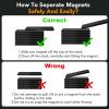 imageDIYMAG 4 Pack Strong Neodymium Bar Magnets Powerful Rare Earth Magnetic Heavy Duty Metal Magnet with DoubleSided Adhesive for Fridge Kitchen DIY Craft and Office Science 40x10x5mmBlack