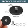 imageDIYMAG 4Pcs Rubber Coated AntiScratch Mounting Magnets Adhesive Power 30LBS Neodymium Magnet Based with M5 Threaded Studs Strong Magnetic Hold The Base for Light Bar Mirror Camera PTZ169 Inch4p Cross Bolt