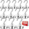 imageDIYMAG 6 Packs Magnetic Hooks150 Lb Heavy Duty Neodymium Magnets for Refrigerator Strong Cruise Ship Essentials Hook for Hanging Magnetics Hanger for Grill150lbs12P