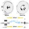 imageDIYMAG 6Pcs 126 inch 110lb Neodymium Round Base Cup MagnetStrong Rare Earth Magnets with Heavy Duty Countersunk Hole and Stainless Screws for Refrigerator Magnets Office Craft BlackSilver