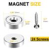 imageDIYMAG 6Pcs 126 inch 110lb Neodymium Round Base Cup MagnetStrong Rare Earth Magnets with Heavy Duty Countersunk Hole and Stainless Screws for Refrigerator Magnets Office Craft BlackSilver