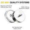 imageDIYMAG 6Pcs 126 inch 110lb Neodymium Round Base Cup MagnetStrong Rare Earth Magnets with Heavy Duty Countersunk Hole and Stainless Screws for Refrigerator Magnets Office Craft BlackSilver