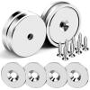 imageDIYMAG 6Pcs 126 inch 110lb Neodymium Round Base Cup MagnetStrong Rare Earth Magnets with Heavy Duty Countersunk Hole and Stainless Screws for Refrigerator Magnets Office Craft BlackSilver