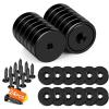 imageDIYMAG 6Pcs Neodymium Round Base Cup Magnet 40LBS Strong Rare Earth Magnets with Heavy Duty Countersunk Hole and Stainless Screws for Refrigerator Magnets Office Craft 079 x 02 inch SilverBlack