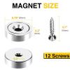 imageDIYMAG 6Pcs Neodymium Round Base Cup Magnet 40LBS Strong Rare Earth Magnets with Heavy Duty Countersunk Hole and Stainless Screws for Refrigerator Magnets Office Craft 079 x 02 inch SilverSilver
