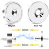 imageDIYMAG 6Pcs Neodymium Round Base Cup Magnet 40LBS Strong Rare Earth Magnets with Heavy Duty Countersunk Hole and Stainless Screws for Refrigerator Magnets Office Craft 079 x 02 inch SilverSilver