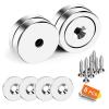 imageDIYMAG 6Pcs Neodymium Round Base Cup Magnet 40LBS Strong Rare Earth Magnets with Heavy Duty Countersunk Hole and Stainless Screws for Refrigerator Magnets Office Craft 079 x 02 inch SilverSilver