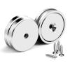 imageDIYMAG 6Pcs Neodymium Round Base Cup MagnetStrong Rare Earth Magnets with Heavy Duty Countersunk Hole and Stainless Screws for Refrigerator Magnets Office Craft 142 inch Blacksilver