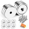 imageDIYMAG 6Pcs Neodymium Round Base Cup MagnetStrong Rare Earth Magnets with Heavy Duty Countersunk Hole and Stainless Screws for Refrigerator Magnets Office Craft 142 inch Blacksilver