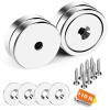 imageDIYMAG 6Pcs Neodymium Round Base Cup MagnetStrong Rare Earth Magnets with Heavy Duty Countersunk Hole and Stainless Screws for Refrigerator Magnets Office Craft 142 inch Blacksilver