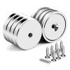 imageDIYMAG 6Pcs Neodymium Round Base Cup MagnetStrong Rare Earth Magnets with Heavy Duty Countersunk Hole and Stainless Screws for Refrigerator Magnets Office Craft 142 inch Blacksilver