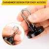 imageDIYMAG Black Magnetic Hooks 150LBS Strong Heavy Duty Neodymium Magnet Hooks with Swivel Carabiner Hook Great for Your Refrigerator and Other Magnetic Surfaces36mm Diameter150lbs4P