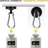 imageDIYMAG Black Magnetic Hooks 150LBS Strong Heavy Duty Neodymium Magnet Hooks with Swivel Carabiner Hook Great for Your Refrigerator and Other Magnetic Surfaces36mm Diameter70LBS15P