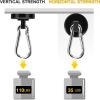 imageDIYMAG Black Magnetic Hooks 150LBS Strong Heavy Duty Neodymium Magnet Hooks with Swivel Carabiner Hook Great for Your Refrigerator and Other Magnetic Surfaces36mm Diameter110LBS7P