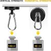 imageDIYMAG Black Magnetic Hooks 150LBS Strong Heavy Duty Neodymium Magnet Hooks with Swivel Carabiner Hook Great for Your Refrigerator and Other Magnetic Surfaces36mm Diameter150lbs4P