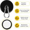 imageDIYMAG Black Magnetic Hooks 150LBS Strong Heavy Duty Neodymium Magnet Hooks with Swivel Carabiner Hook Great for Your Refrigerator and Other Magnetic Surfaces36mm Diameter200lbs4P