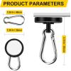 imageDIYMAG Black Magnetic Hooks 150LBS Strong Heavy Duty Neodymium Magnet Hooks with Swivel Carabiner Hook Great for Your Refrigerator and Other Magnetic Surfaces36mm Diameter110LBS7P
