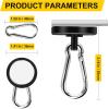 imageDIYMAG Black Magnetic Hooks 150LBS Strong Heavy Duty Neodymium Magnet Hooks with Swivel Carabiner Hook Great for Your Refrigerator and Other Magnetic Surfaces36mm Diameter150lbs4P