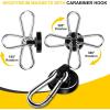 imageDIYMAG Black Magnetic Hooks 150LBS Strong Heavy Duty Neodymium Magnet Hooks with Swivel Carabiner Hook Great for Your Refrigerator and Other Magnetic Surfaces36mm Diameter70LBS6P