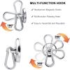 imageDIYMAG Black Magnetic Hooks 150LBS Strong Heavy Duty Neodymium Magnet Hooks with Swivel Carabiner Hook Great for Your Refrigerator and Other Magnetic Surfaces36mm Diameter170LBS4PSilver