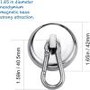 imageDIYMAG Black Magnetic Hooks 150LBS Strong Heavy Duty Neodymium Magnet Hooks with Swivel Carabiner Hook Great for Your Refrigerator and Other Magnetic Surfaces36mm Diameter170LBS4PSilver