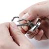 imageDIYMAG Black Magnetic Hooks 150LBS Strong Heavy Duty Neodymium Magnet Hooks with Swivel Carabiner Hook Great for Your Refrigerator and Other Magnetic Surfaces36mm Diameter170LBS4PSilver
