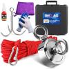 imageDIYMAG Fishing Magnet Kit 800 LBs Strong Double Side Neodymium Fishing Magnets Kit with Case Carring Bag Magnetic Pickup Tool for Yard Nails and Retrieving in RiverDouble Sided With Case