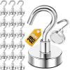 imageDIYMAG Magnetic Hooks 30lbs Magnet Hook 2025 Cruise Cabin Ship Essentials Heavy Duty Strong Magnets Refrigerator Fridge Hanging for Classroom Beach Vacation Kitchen Grills Home 60 PackSilver