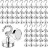 imageDIYMAG Magnetic Hooks 30lbs Magnet Hook 2025 Cruise Cabin Ship Essentials Heavy Duty Strong Magnets Refrigerator Fridge Hanging for Classroom Beach Vacation Kitchen Grills Home 60 PackSilver