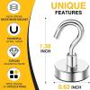 imageDIYMAG Magnetic Hooks 30lbs Magnet Hook 2025 Cruise Cabin Ship Essentials Heavy Duty Strong Magnets Refrigerator Fridge Hanging for Classroom Beach Vacation Kitchen Grills Home 60 PackSilver