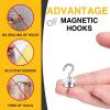 imageDIYMAG Magnetic Hooks 30lbs Magnet Hook 2025 Cruise Cabin Ship Essentials Heavy Duty Strong Magnets Refrigerator Fridge Hanging for Classroom Beach Vacation Kitchen Grills Home 60 PackSilver