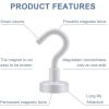 imageDIYMAG Magnetic Hooks 30lbs Magnet Hook 2025 Cruise Cabin Ship Essentials Heavy Duty Strong Magnets Refrigerator Fridge Hanging for Classroom Beach Vacation Kitchen Grills Home 60 PackWhite
