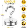 imageDIYMAG Magnetic Hooks 30lbs Magnet Hook 2025 Cruise Cabin Ship Essentials Heavy Duty Strong Magnets Refrigerator Fridge Hanging for Classroom Beach Vacation Kitchen Grills Home 60 PackSilver